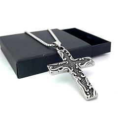 Нержавеющая Сталь Цвет Крест из нержавеющей стали мужские винтажные хип-хоп подвески ожерелья, цвет нержавеющей стали