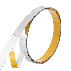 Stainless Steel Color Flexible Self Adhesive 201 Stainless Steel Molding Trim, Decorative Trim, for Wall Mirror Furniture Door Wardrobe, Stainless Steel Color, 30~30.5x1mm