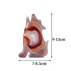 Волк Резные фигурки исцеления из натуральной агатовой жеоды, Украшения из камня с энергией Рейки, волк, 130x85 мм