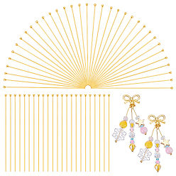 Настоящее золото 24K 200шт. 304 штифты с шаровой головкой из нержавеющей стали, реальный 24 k позолоченный, 50x0.6 мм, 22 датчик, Руководитель: 1.8 mm