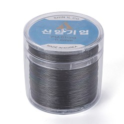 Black Korean Round Crystal Elastic Stretch Thread, for Bracelets Gemstone Jewelry Making Beading Craft, Black, 0.6mm, about 284.33 yards(260m)/roll