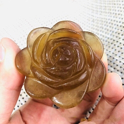 Флюорит Резные фигурки роз из натурального флюорита, для украшения рабочего стола домашнего офиса, 50~60 мм