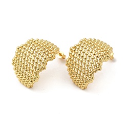 Golden Rack Plating Brass Hollow Twist Stud Earrings for Women, Cadmium Free & Lead Free, Golden, 28.5x23mm