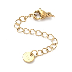 Настоящее золото 18K 304 удлинитель цепи из нержавеющей стали, ионное покрытие (ip), реальный 18 k позолоченный, 68 мм