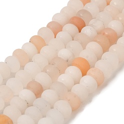 Pink Aventurine Natural Pink Aventurine Beads Strands, Frosted, Rondelle, 6~7x3.5~4mm, Hole: 1mm, about 93~109pcs/strand, 14.9 inch~15.1 inch(38~38.5cm)