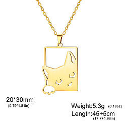Cat Shape 304 подвески из нержавеющей стали с лазерной резкой, золотые, форма кошки, 17.72 дюйм (45 см)