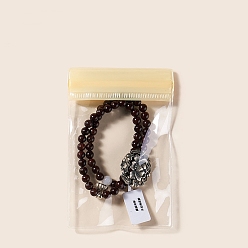 Персиковый Слойка Прозрачные ПВХ-пакеты для ювелирных изделий с застежкой-молнией, водонепроницаемые самозапечатывающиеся пакеты, прямоугольные, розовые, 12x8 см