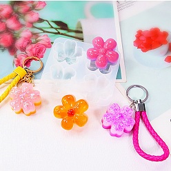 Цветок Силиконовые формы, формы для литья смолы, для уф-смолы, изготовление изделий из эпоксидной смолы, цветок сакуры, 66x69x15 мм, внутренний диаметр: 30x31 мм