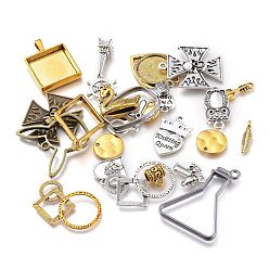 (52) Непрозрачная лаванда Подвески из сплава , разнообразные, разноцветные, 12~42x4.5~33x1.5~4.5 мм, отверстие : 1~6 мм