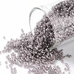 (1010) Silver Lined Light Amethyst Semi Matte Toho runde Rocailles, japanische Rocailles, (1010) mit Silber ausgekleideter heller Amethyst halbmatt, 15/0, 1.5 mm, Bohrung: 0.7 mm, ca. 135000 Stk. / Pfund