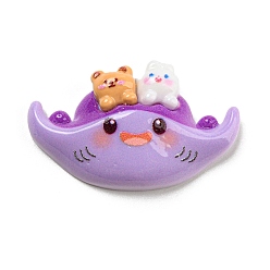 Fish Симпатичные кабошоны из непрозрачной смолы, морские животные кабошоны, рыба, 21x34x8 мм