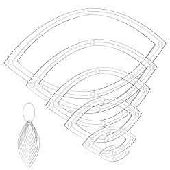 Horse Eye 6шт 6 стили прозрачный акриловый швейный шаблон, для квилтинга со свободной подачей на бытовой машине, лошадиный глаз , 19~82x38~165x3 мм