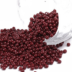 FireBrick 11/0 FGB Grade A Round Glass Seed Beads, Baking Paint, FireBrick, 2.3x1.5mm, Hole: 1mm, about 48500pcs/pound