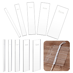 Прозрачный Инструмент для вязания акрилом и макраме, прямоугольные, прозрачные, 14.9x1~5x0.3 см, 10 шт / комплект