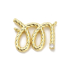 Настоящее золото 18K Латунные микро проложить кубического циркония подвески, крутящиеся прелести, стойки покрытие, долговечный, без свинца и без кадмия, реальный 18 k позолоченный, 16x19.5x3 мм, отверстие : 1.2 мм