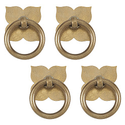 Античная Бронза Клевер латунный с железными ручками-скобой для ящиков, ручки шкафов, аксессуары для дверных ручек, с винтом, античная бронза, 31x31x1 мм