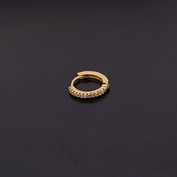 Ring Латунные серьги-кольца из прозрачного кубического циркония, золотые, кольцо, 8 мм