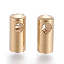 Золотой 201 концы из нержавеющей стали шнур, золотые, 7.3x3.1 мм, отверстие : 1.5 мм, внутренний диаметр: 2.5 мм