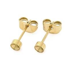 Золотой 304 Выводы серьги из нержавеющей стали шпилька, с петлей и ушной гайкой / серьгами, золотые, 3.5x13 мм, отверстие : 3 мм, штифты : 0.8 мм