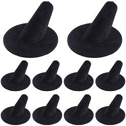 Черный Подставки для демонстрации ювелирных колец в виде конусов из войлока и бумаги, кольца держатель для органайзера ювелирных изделий, чёрные, 4.95x3.45 см