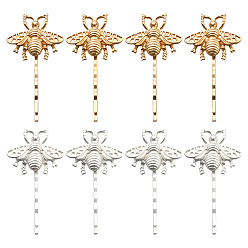 (52) Непрозрачная лаванда 8 шт. 2 цветные заколки-невидимки из железа и сплава, аксессуары для волос для женщин и девочек, Пчелы, разноцветные, 69x36x10 мм, 4 шт / цвет