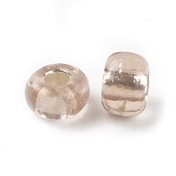 Peru 6/0 Glass Seed Beads, Silver Lined Round Hole, Round, Peru, 4mm, Hole: 1.5mm, about 6639 pcs/pound