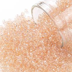 (1813) Transparent Rainbow Peach TOHO 11/0 Round Beads, Japanese Seed Beads, (1813) Transparent Rainbow Peach, 2.2mm, Hole: 0.8mm, about 1110pcs/bottle, 10g/bottle