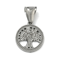 Нержавеющая Сталь Цвет 304 подвески из нержавеющей стали, древо жизни очарование, цвет нержавеющей стали, 19x16.5x3 мм, отверстие : 5x8 мм