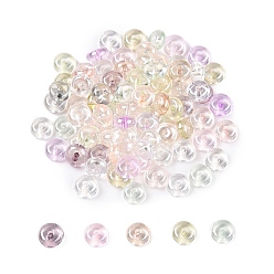 (52) Непрозрачная лаванда Прозрачные окрашенные цветные стеклянные бусины, пончик, разноцветные, 6x3 мм, отверстие : 1.2 мм, Около 2500 шт / фунт