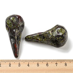 Dragon Blood Natural Dragon Blood Pendants, Bird Head Skull Charms, 47~49x20~22x20~22mm, Hole: 2~2.5mm