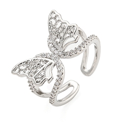 Бабочка 304 Открытая манжета из нержавеющей стали с цирконием для женщин, цвет нержавеющей стали, бабочка, 10 мм