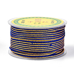 Синий 11м поликоттоновый металлизированный плетеный шнур, для настенного крепления, ремесла, Подарочная упаковка, синие, 2.5 мм, около 12.03 ярдов (11 м) / рулон