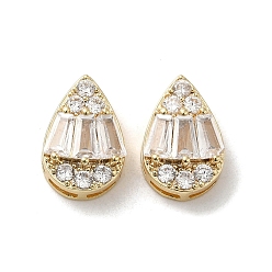 Plaqué 18K Or Véritable Laiton liens multi-brins, sans cadmium et sans nickel et sans plomb, avec la glace, larme, réel 18 k plaqué or, 13.5x9x5mm, trou: 3.3x0.6 mm et 2.8x0.6 mm