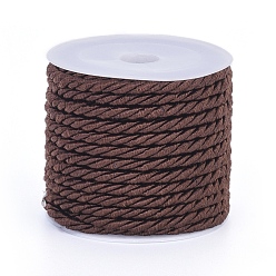 Кокосово-Коричневый Полиэфирного корда, витой шнур, кокосового коричневый, 3 мм, около 5.46 ярдов (5 м) / рулон