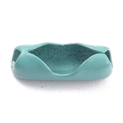 Кадет Синий Латунные соединения шаровой цепи, кадетский синий, 10x3.5~4 мм, отверстие : 3 мм