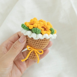 Серо-розавый Наборы для вязания своими руками, мини-букет, увядшая роза, 6.5 см