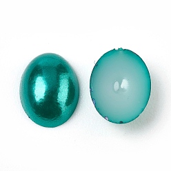 Sea Green ABS Plastic Imitation Pearl Cabochons, Oval, Sea Green, 8x6x2mm, about 5000pcs/bag