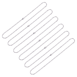 Нержавеющая Сталь Цвет 304 из нержавеющей стали Figaro цепи ожерелья, с застежкой омар коготь, цвет нержавеющей стали, 19.68 дюйм (50 см), ссылка: 6.5x3x0.8мм и 4.5x3x0.8мм, 10 шт / коробка