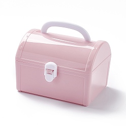 Pink PP Plastic Multipurpose Portable Storage Box, for Sewing Box, Tool Box, First Aid Kit, Craft Supplies Organizer Case, with Latching Lid & Handle, Arch Rectangle, Pink, 97x118x82mm, Inner Diameter: 113x85mm