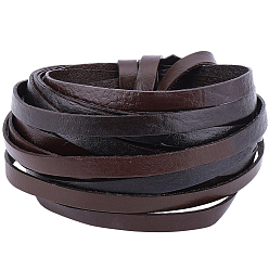 Кокосово-Коричневый 5 м коровьей кожаный шнур, кожаный шнур ювелирных изделий, ювелирные изделия diy шнур, плоский, кокосового коричневый, 6x1 мм, около 5.47 ярдов (5 м) / комплект