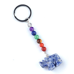 (306FM) Жонкиль матовый с лаймовой подкладкой Брелок с камнем синего пятна, с кварцевым резонатором, аметист, ляпис, авантюрин, красный агат, красная яшма, носорог, 10 см