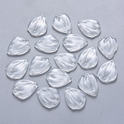 Прозрачный Прозрачные стеклянные подвески для выпечки, лепесток, прозрачные, 19x15x3.5 мм, отверстие : 1 мм