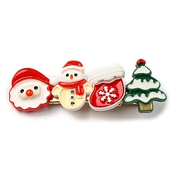 Красный Заколки для волос из кожи аллигатора на рождественскую тематику, с железной фурнитурой, аксессуары для волос для девочек женщин, красные, 79.5x27.5x19 мм