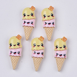 Champagne Yellow Resin Decoden Cabochons, Ice Cream, Imitation Food, Champagne Yellow, 29x11x6.5mm