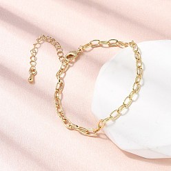 Настоящее золото 18K Браслет-цепочка из латуни для женщин, стойки покрытие, без свинца и без кадмия, долговечный, реальный 18 k позолоченный, 6-3/4 дюйм (17.2 см)