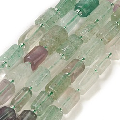 Fluorit Natürlichen Fluorit Perlen Stränge, mit Glasperlen, facettiert, Kolumne, 5.5~7.5 mm, Bohrung: 0.7 mm, ca. 26~33 Stk. / Strang, 15.67''~16.46'' (39.8~41.8 cm)
