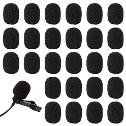 Black 50Pcs Sponge Microphone Sleeve, Anti-Splash Dustproof Microphone Cover, for KTV, Conference Room, On Stage Performance, Black, 22.5x16.5mm, Hole: 6.5mm