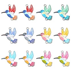 (52) Непрозрачная лаванда 30шт 6 цветной эмалевый сплав подвески разъема, печатные ссылки голубя, платина, разноцветные, 23x20x1.5 мм, отверстие : 1.6 мм, 5 шт / цвет