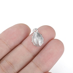 Нержавеющая Сталь Цвет Шкентели нержавеющей стали, жук, цвет нержавеющей стали, 16x10 мм