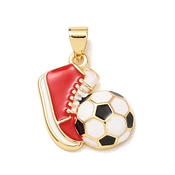 Shoes Латунь эмаль подвески, прелести футбола, золотые, обувь прелести, 19x15x5 мм, отверстие : 5x3 мм